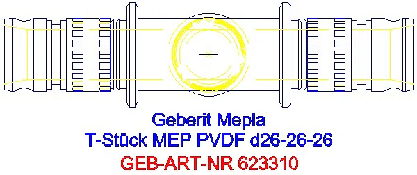 GE Mepla T-Stück egal PVDF d26-26-26_623.310.00.5_G