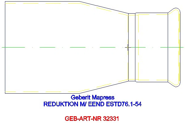 GE Mapress Edelstahl Reduktion mit Einschubende d76,1-54_32331_L