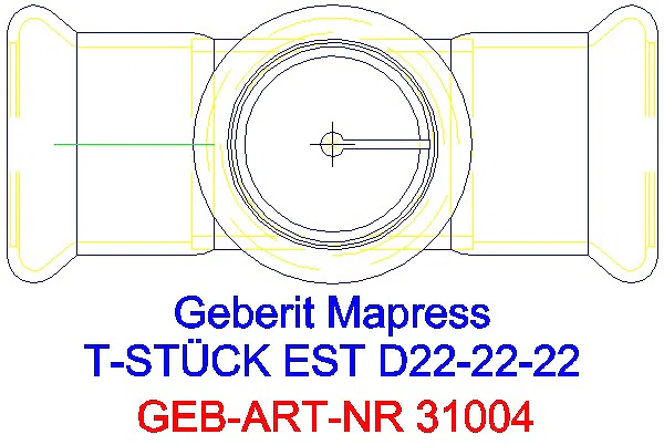 GE Mapress Edelstahl T-Stück egal d22-22-22_31004_G