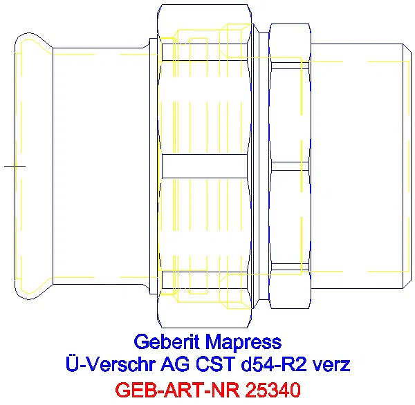 GE Mapress C-Stahl Übergangs- verschraubung mit AG d54-R2 verzinkt_25340_G