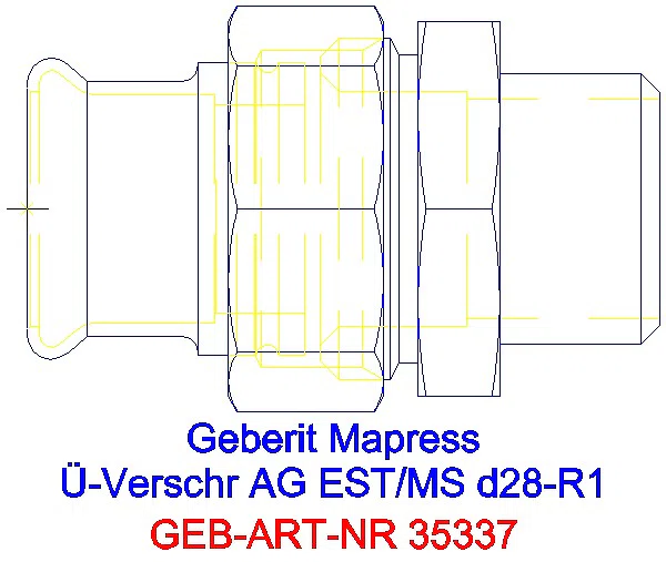 GE Mapress Edelstahl Übergangsverschr. mit AG d28-R1_35337_G