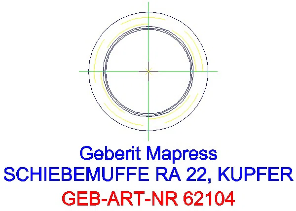 GE Mapress Kupfer Schiebemuffe d22_62104_L