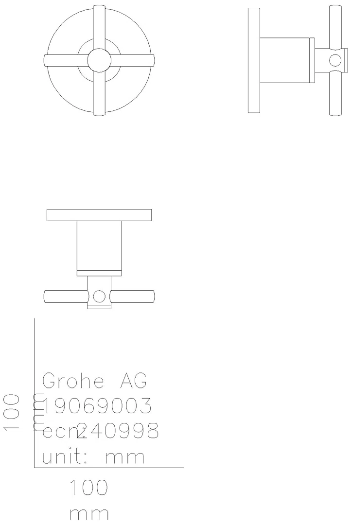 GROHE UP-Ventil-Oberbau Atrio 29396 Kreuz-Griff chrom