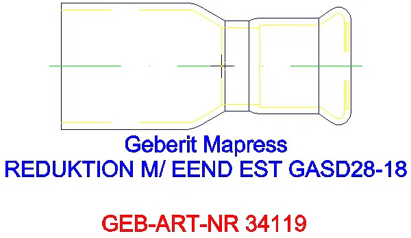 GE Mapress Edelstahl Reduktion mit Einschubende (Gas) d28-18_34119_L