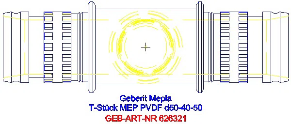 GE Mepla T-Stück reduziert PVDF d50-40-50_626.321.00.5_G
