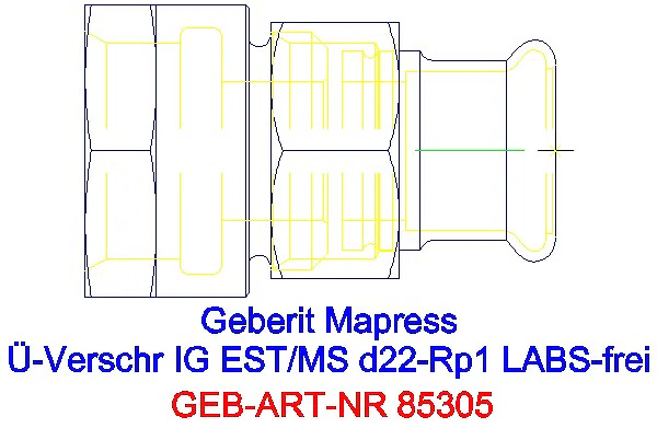 GE Mapress Edelstahl Übergangsverschr. mit IG (LABS-frei) d22-Rp1_85305_G