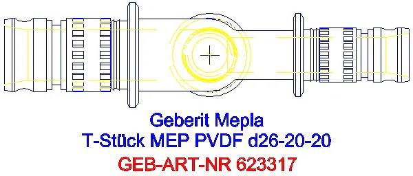 GE Mepla T-Stück reduziert PVDF d26-20-20_623.317.00.5_G