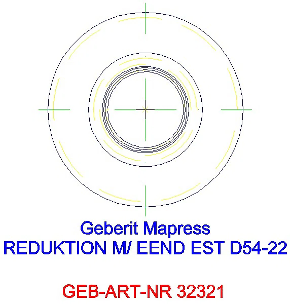 GE Mapress Edelstahl Reduktion mit Einschubende d54-22_32321_A