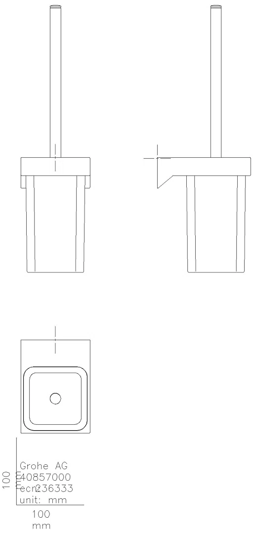 GROHE WC-Bürstengarnitur Selection Cube 40857 Glas/Metall Wandmont. matt black
