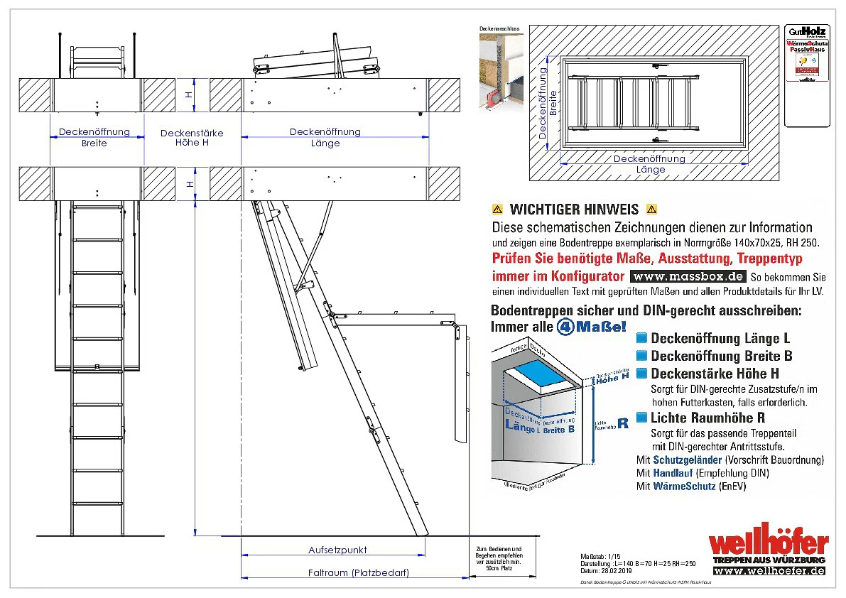 Bodentreppe GutHolz mit WärmeSchutz WSPH Passivhaus