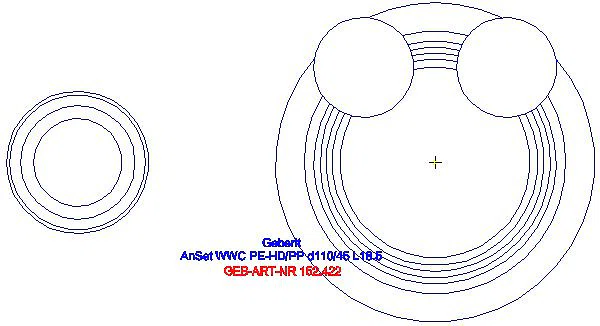 GE Anschlussset für Wand-WC PE d100/45 L:18,5 cm mit Deckkappen_152.422.46.1_G
