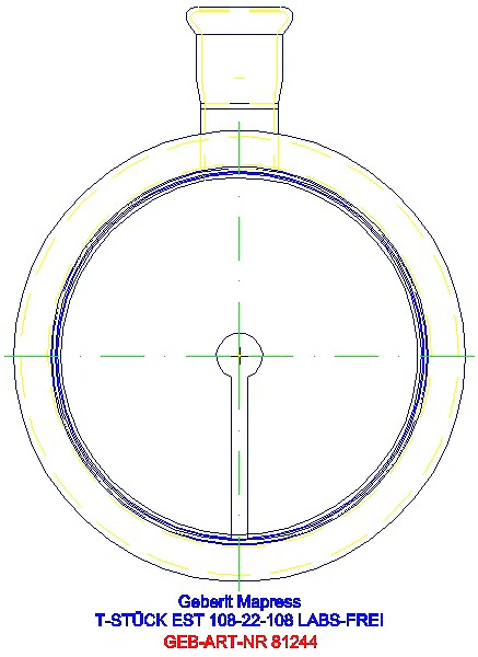 GE Mapress Edelstahl T-Stück reduziert (LABS-frei) d108-22-108_81244_L