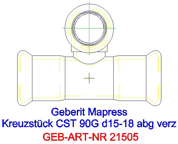 GE Mapress C-Stahl Kreuzstück 90Gr abgesetzt d15-18 verzinkt_21505_A