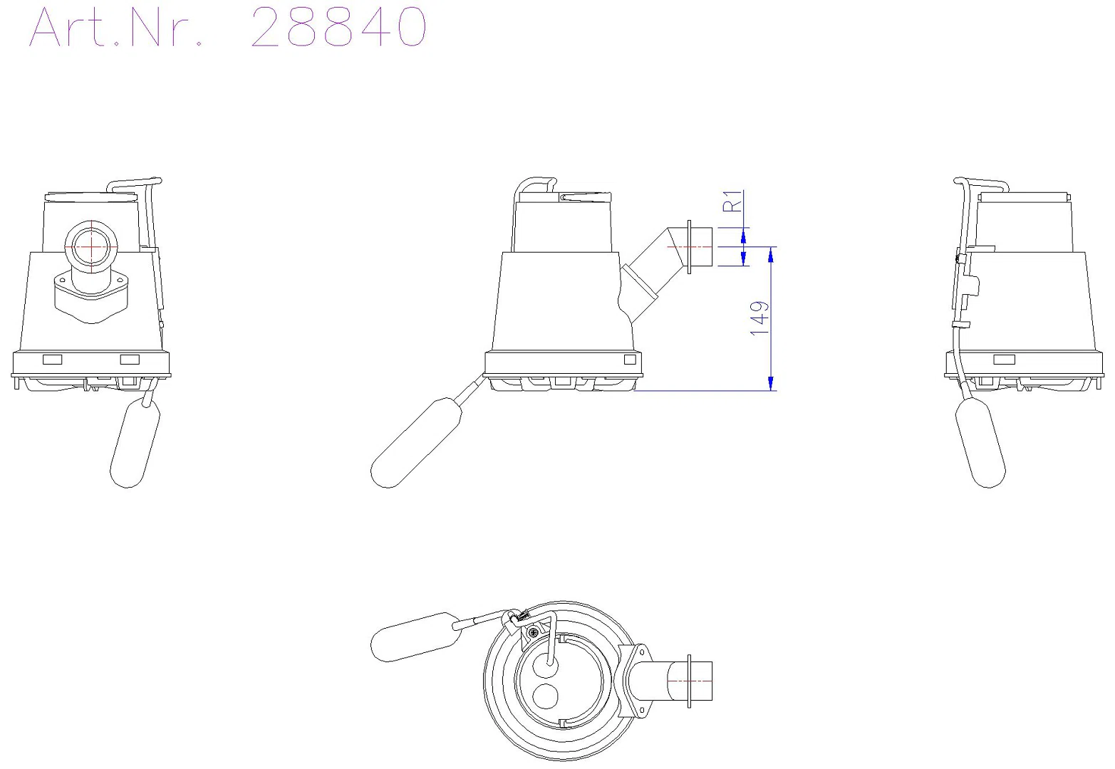KESSEL-Tauchpumpe Aquadive KTP 300 mit Schwimmerschalter,10 m