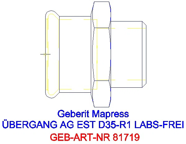 GE Mapress Edelstahl Übergang mit AG (LABS-frei) d35-R1_81719_G