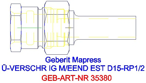 GE Mapress Edelstahl Übergangsverschr. mit IG und Einschubende d15-Rp1/2_35380_A