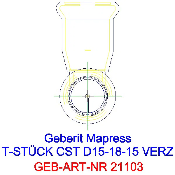 GE Mapress C-Stahl T-Stück reduziert d15-18-15 verzinkt_21103_L