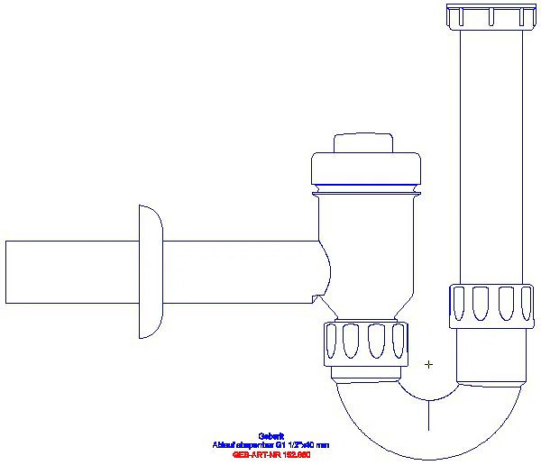 GE Rohrbogengeruchsverschluss für WT mit Rückflussverhinderung G1 1/2x40_152.860.11.1_L