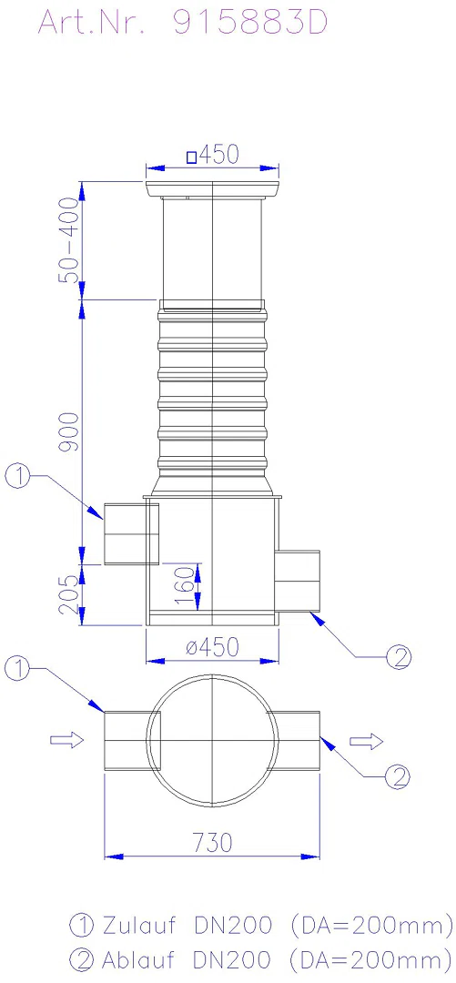 KESSEL-Probenahmeschacht DN 200, Klasse D