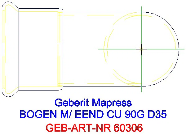 GE Mapress Kupfer Bogen 90Gr mit Einschubende d35_60306_G