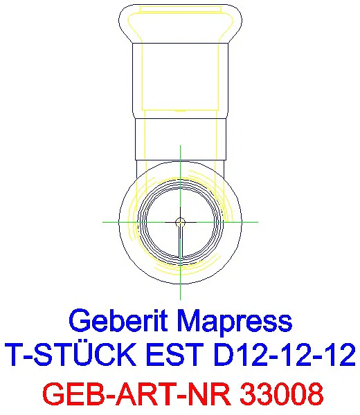GE Mapress Edelstahl T-Stück egal d12-12-12_33008_L