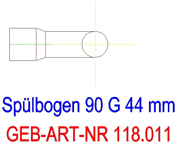 GE Spülbogenverlängerung 90Gr mit Steckmuffe bahamabeige d44_118.011.10.1_A