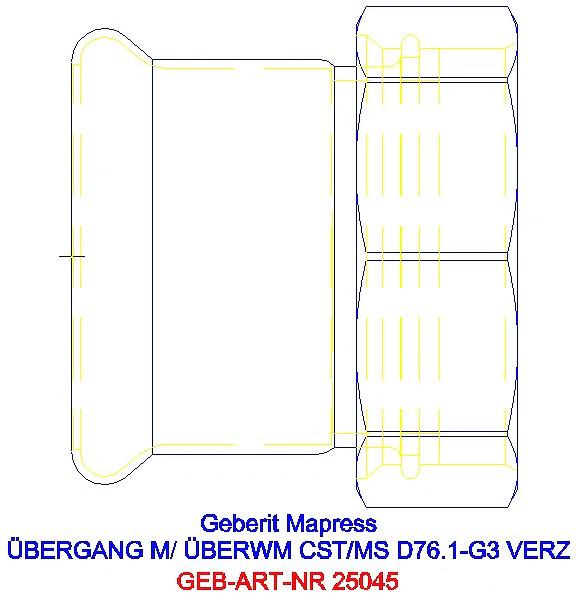 GE Mapress C-Stahl Übergang mit Überwurfmutter d76,1-G3 verzinkt_25045_G