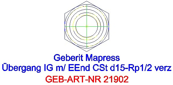GE Mapress C-Stahl Übergang mit IG und Einschubende d15-Rp1/2 verzinkt_21902_L