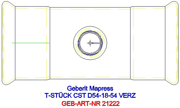 GE Mapress C-Stahl T-Stück reduziert d54-18-54 verzinkt_21222_G