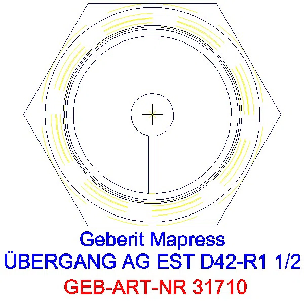 GE Mapress Edelstahl Übergang mit AG d42-R1 1/2_31710_L
