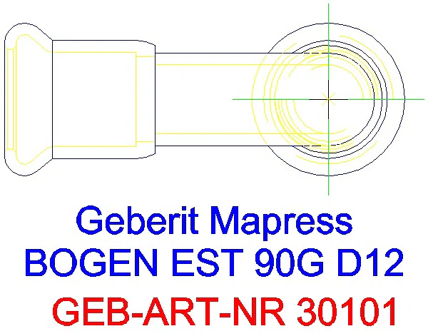 GE Mapress Edelstahl Bogen 90Gr d12_30101_G