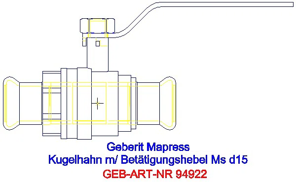 GE Mapress Kugelhahn mit Betätigungshebel Ms d15_94922_A