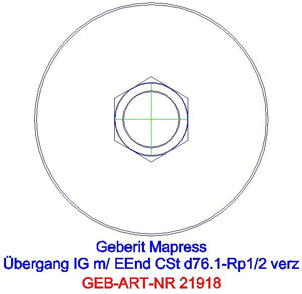 GE Mapress C-Stahl Übergang mit IG und Einschubende  d76,1-Rp1/2 verzinkt_21918_L