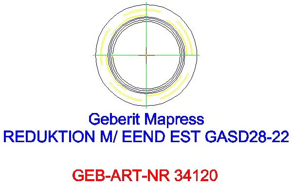 GE Mapress Edelstahl Reduktion mit Einschubende (Gas) d28-22_34120_A