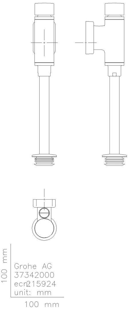 GROHE Urinal-Druckspüler Rondo 37342 DN15 Vorabsp. Behördenausführung chrom