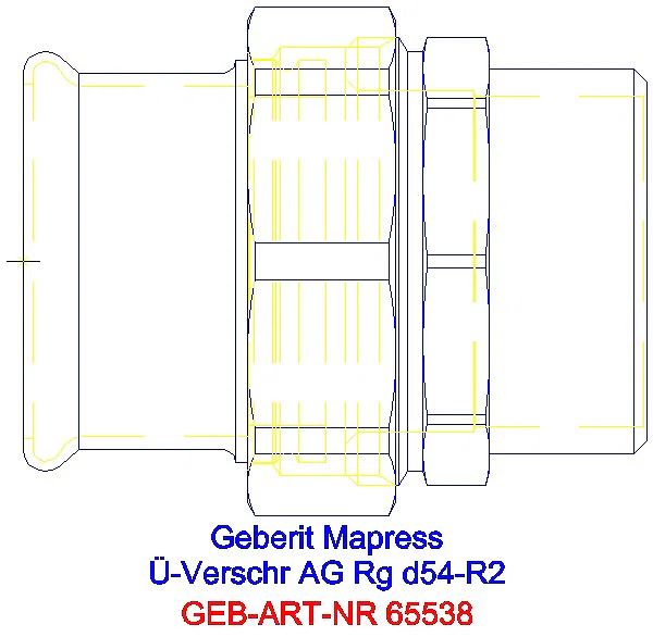 GE Mapress Kupfer Übergangsverschraubung mit AG Rg d54-R2_65538_A