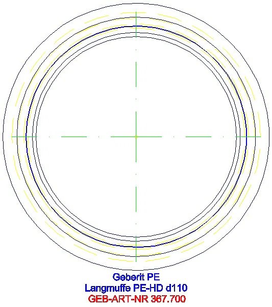 GE PE Langmuffe mit Doppelbund d110_367.700.16.1_L