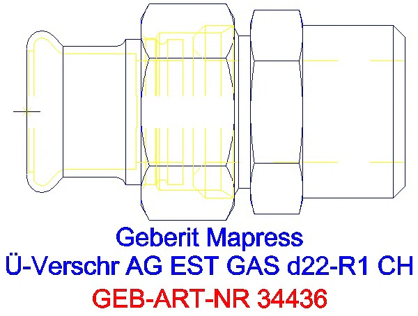 GE Mapress Edelstahl Übergangsverschr. mit AG (Gas) d22-R1_34436_A