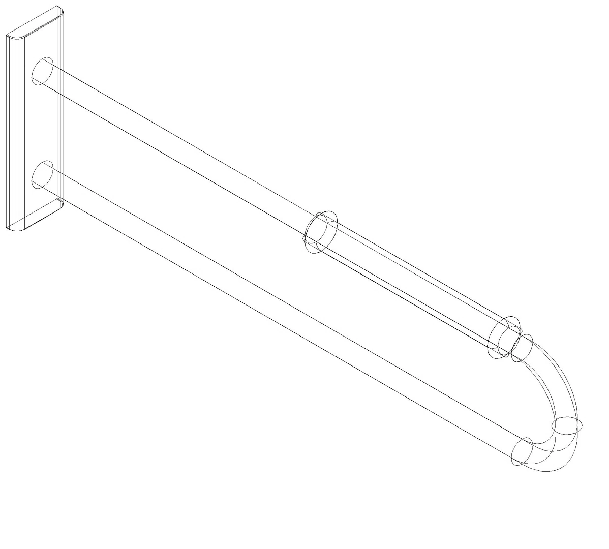 HEWI Wandstützgriff Ser 801, matt, L:850mm, mit Armpolster signalweiß