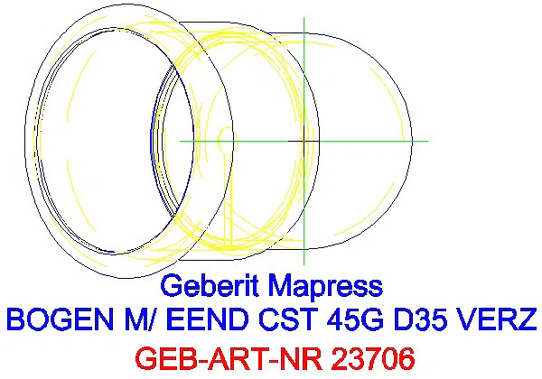 GE Mapress C-Stahl Bogen 45Gr mit Einschubende d35 verzinkt_23706_G