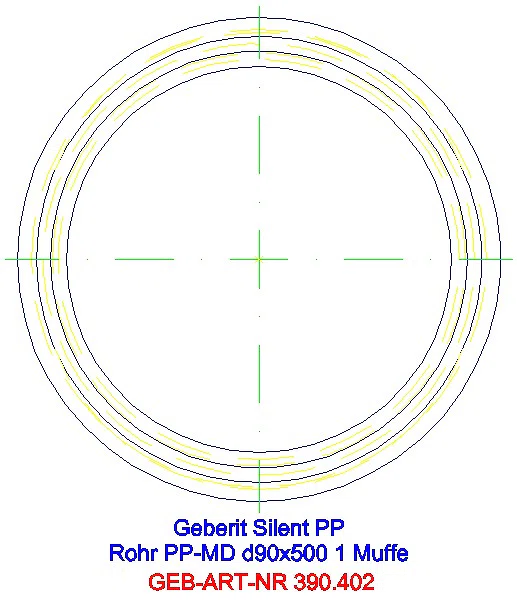 GE Silent-PP Rohr mit Muffe d90x3,1 L:50cm_390.402.14.1_G