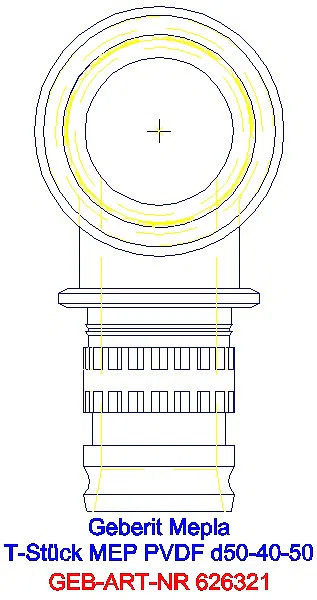GE Mepla T-Stück reduziert PVDF d50-40-50_626.321.00.5_L