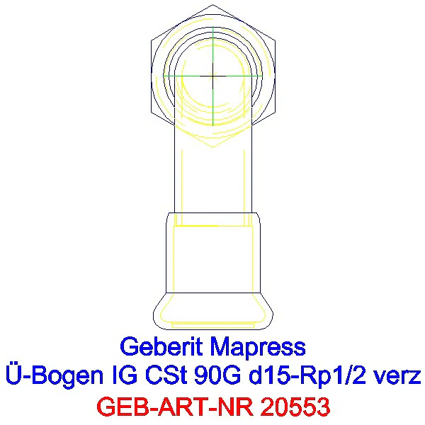 GE Mapress C-Stahl Übergangsbogen 90Gr mit IG d15-Rp1/2 verzinkt_20553_G