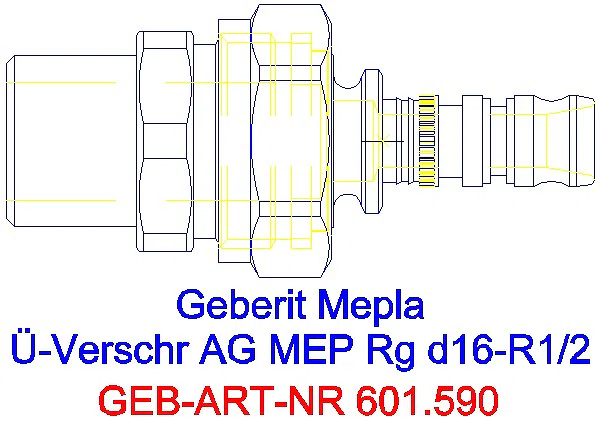 GE Mepla Übergangsverschraubung mit AG Rg d16-R1/2_601.590.00.5_A