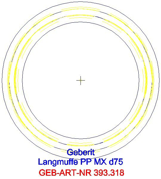 GE Silent-Pro Langmuffe d75mm_393.318.14.1_G