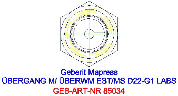 GE Mapress Edelstahl Übergang mit Überwurfmutter (LABS-frei) d22-G1_85034_L