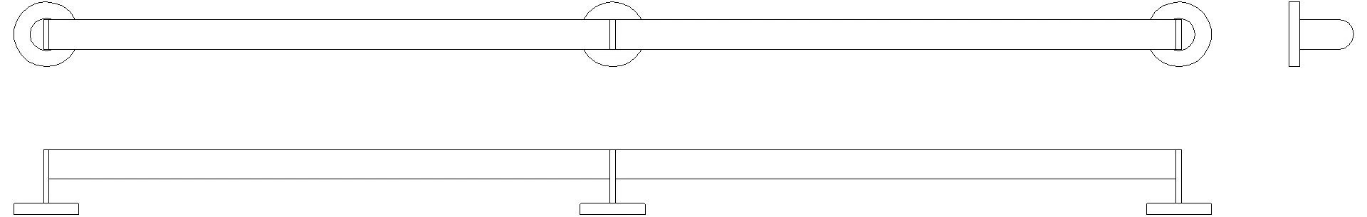 HEWI Haltegriff m.Stütze, d:32, L=1220mm chrom