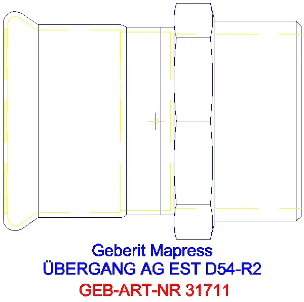 GE Mapress Edelstahl Übergang mit AG d54-R2_31711_G