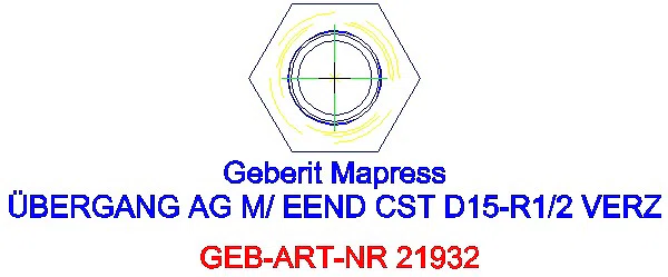 GE Mapress C-Stahl Übergang mit AG und Einschubende d15-R1/2 verzinkt_21932_L