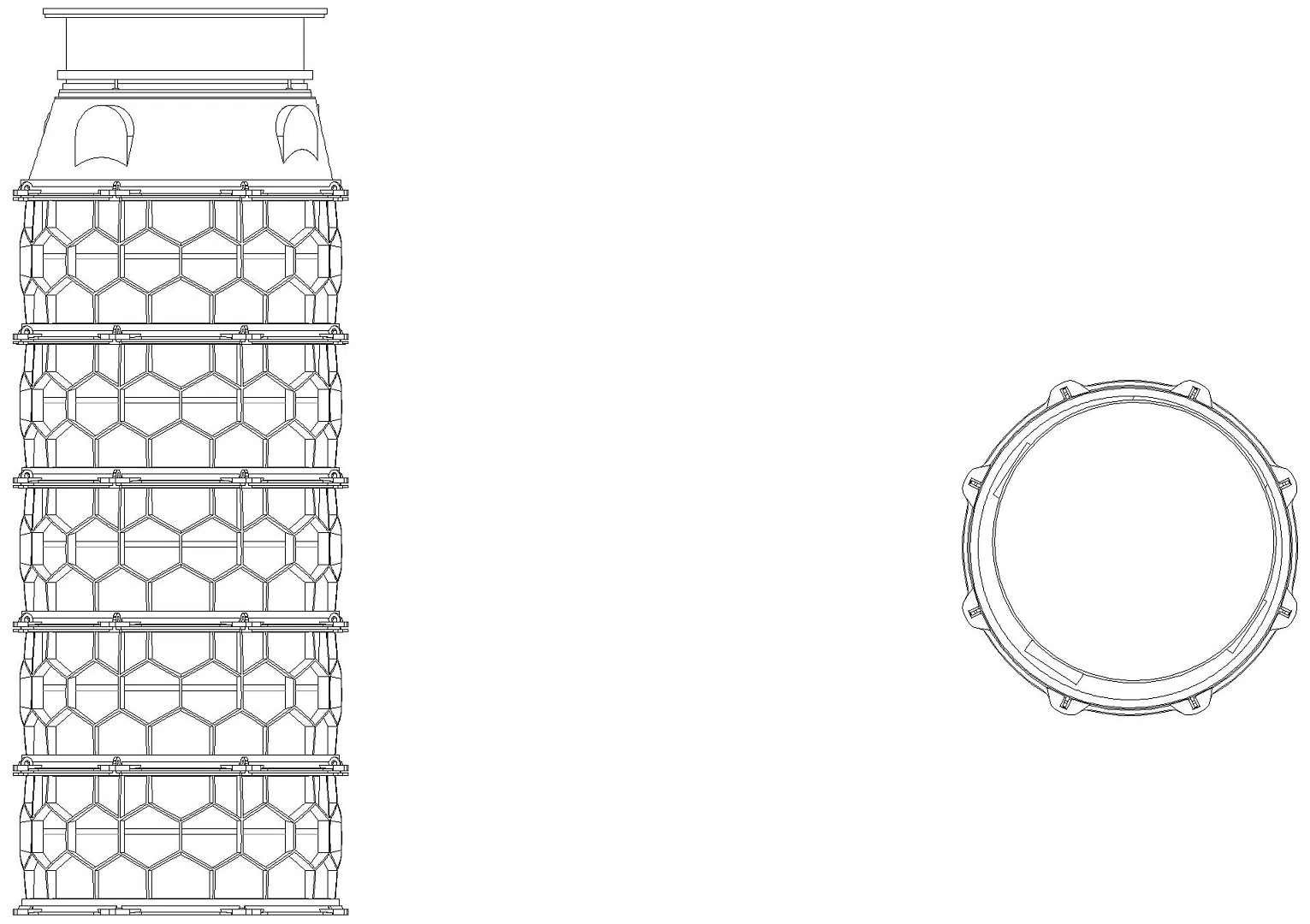 KESSEL-Schachtmodul, H:11 Zugang 800, Kl. K3, rund, ET 2875-3124mm